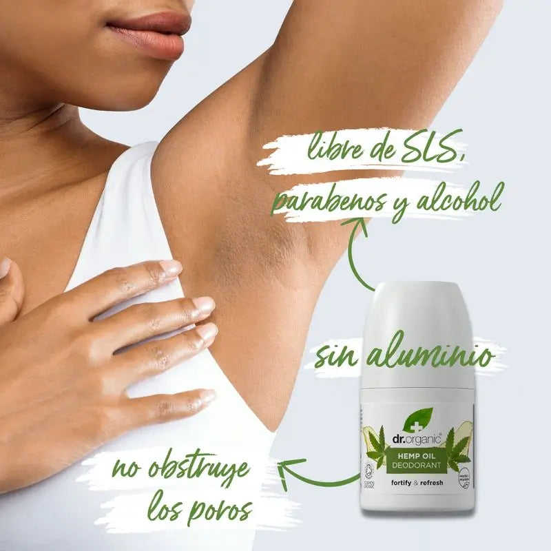 Déodorant à l'huile de chanvre Dr. Organic Tous types de peau, 50 ml