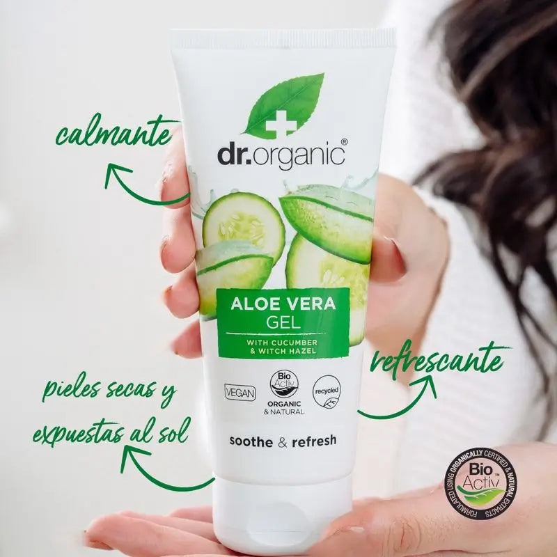 Gel hydratant pour le corps à l'aloe vera Dr. Organic Tous types de peau, 200 ml