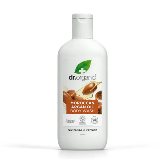 Gel de bain à l'huile d'argan marocaine Dr. Organic 250ml.
