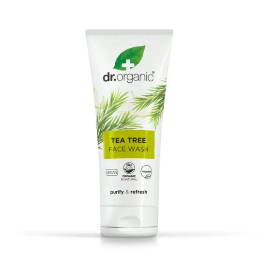 Nettoyant visage au Tea Tree Dr. Organic Peau grasse, 200 ml