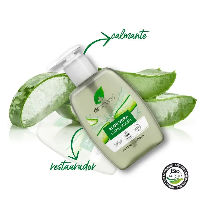 Savon à main Dr. Organic à l'aloe vera Tous types de peau, 250 ml