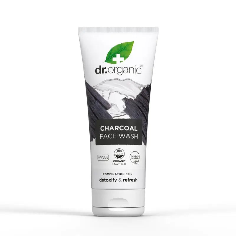 Nettoyant visage au charbon actif Dr. Organic Peau grasse, 200 ml