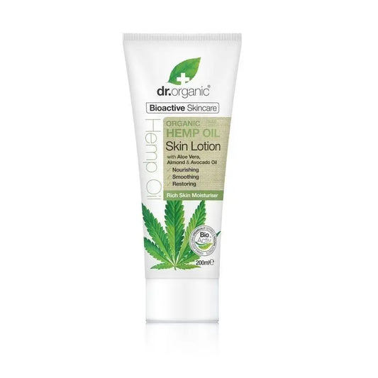 Lotion corporelle à l'huile de chanvre Dr. Organic 200Ml.