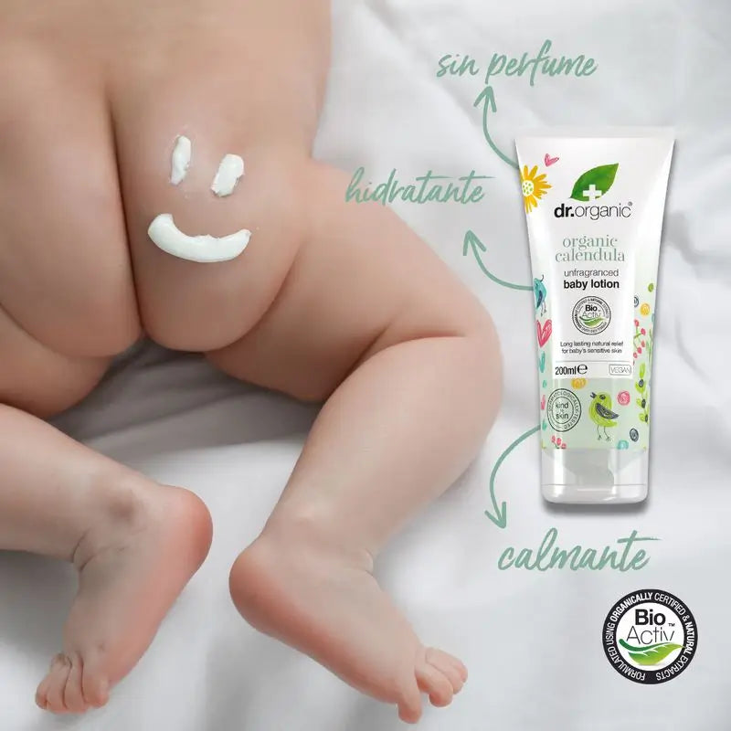 Lait corporel au Calendula Dr. Organic pour bébé 200Ml.