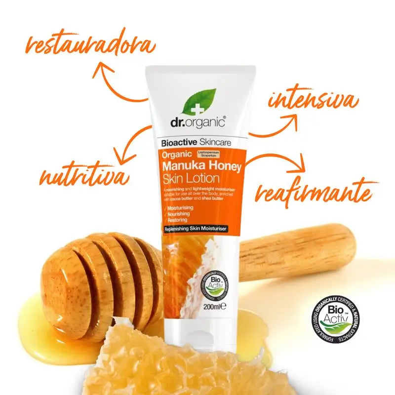 Lotion corporelle au miel de Manuka Dr. Organic 200Ml.