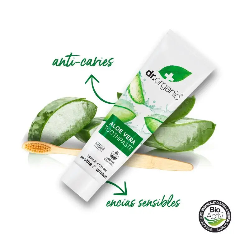 Dentifrice Dr. Organic à l'aloe vera pour gencives sensibles, 100 ml