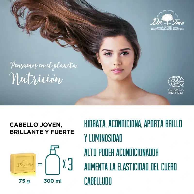 Dr. Tree Natural Shampooing solide nourrissant pour les peaux sensibles