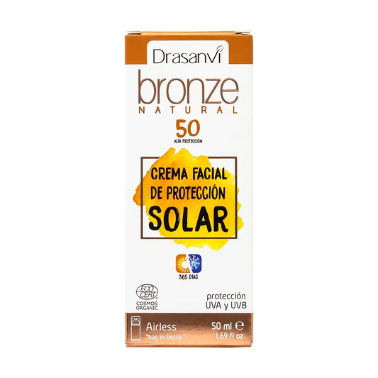 Drasanvi Bronze Natural SPF50 Ecocert Sunscreen Face Cream, 50ml