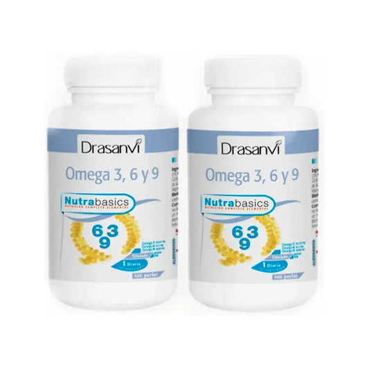 Drasanvi Omega 3-6-9 1000Mg Nutrabasicos Pot , 2X100 Perles