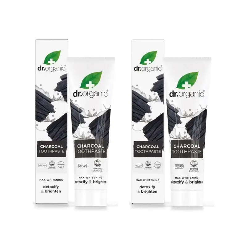 Dentifrice au charbon actif Dr. Organic Dentifrice blanchissant, 2X100 Ml