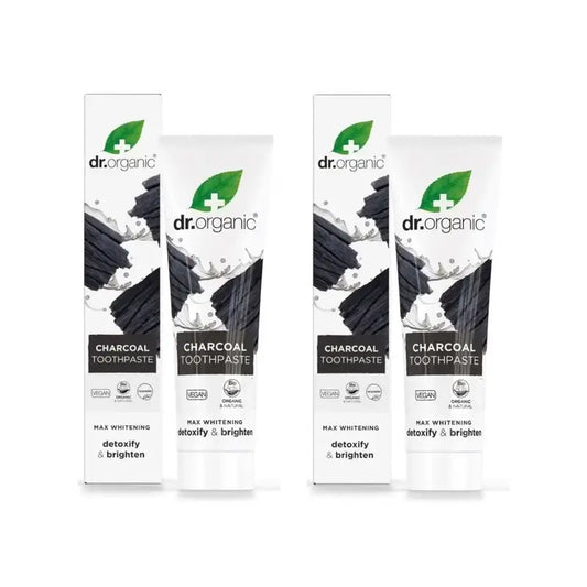 Dentifrice au charbon actif Dr. Organic Dentifrice blanchissant, 2X100 Ml
