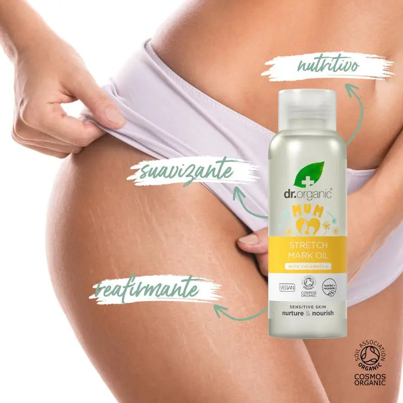 Huile anti-vergetures Dr. Organic Mom & Baby, raffermissante, lissante, nourrissante, 100 ml