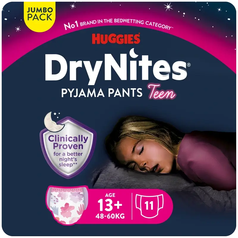Couches de nuit pour filles Drynites Taille +13, 11 pcs.