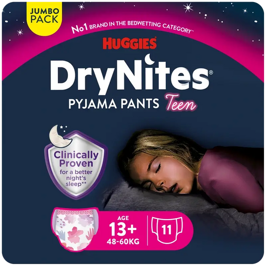Couches de nuit pour filles Drynites Taille +13, 11 pcs.