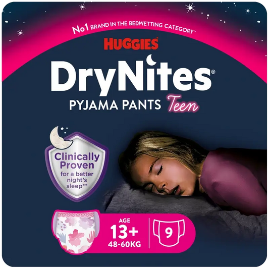 Drynites Taille +13 Couches de nuit pour filles, 9 pièces