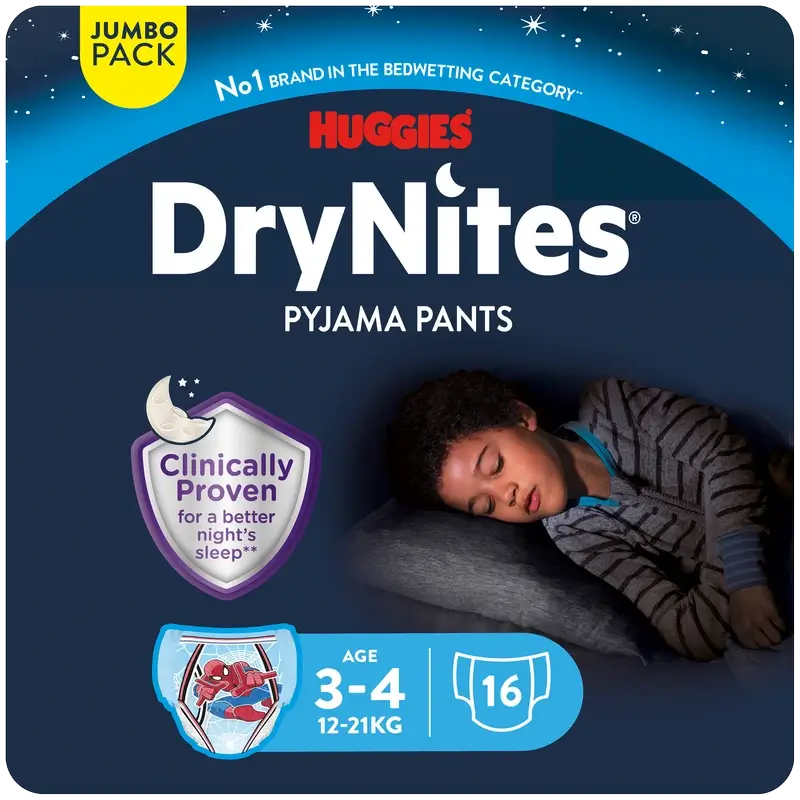Couches de nuit pour enfants Drynites Taille 3-4, 16 pièces