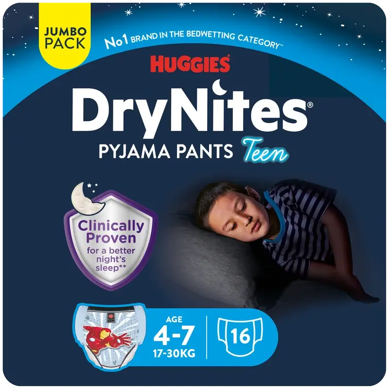 Drynites Size 4-7 Child Night Nappies , 16 pcs.