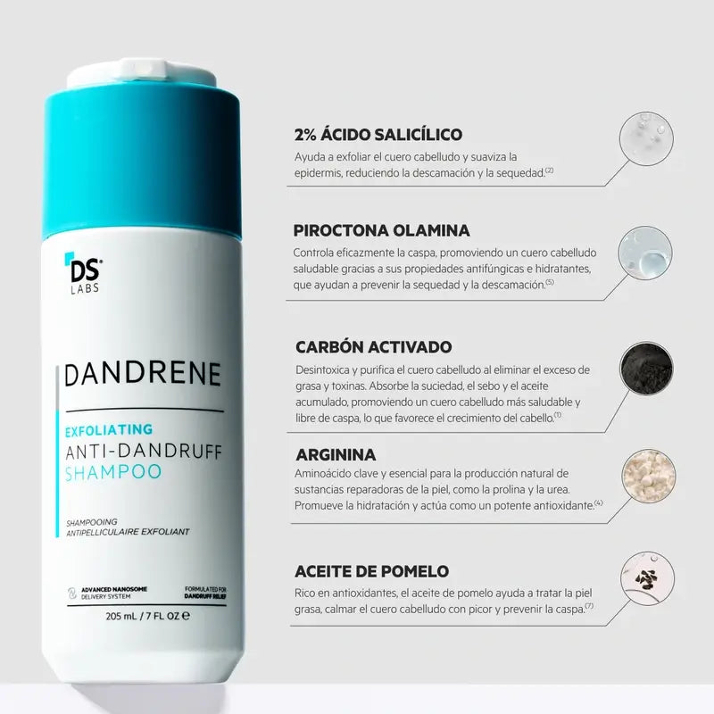 Ds Laboratoires Dandrene Dandrene Shampooing exfoliant antipelliculaire, 205 ml
