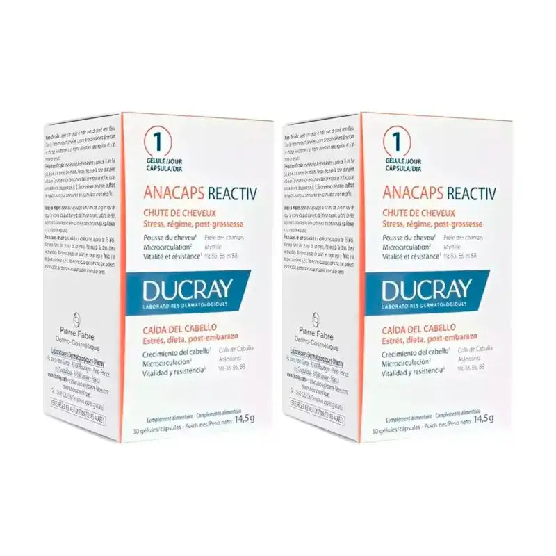 Ducray Anacaps Reactiv, paquet de 2 x 30 gélules