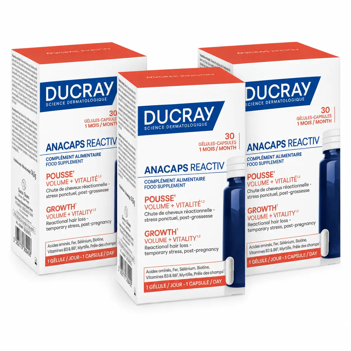 Ducray Anacaps Reactiv, Pack 3 x 30 gélules