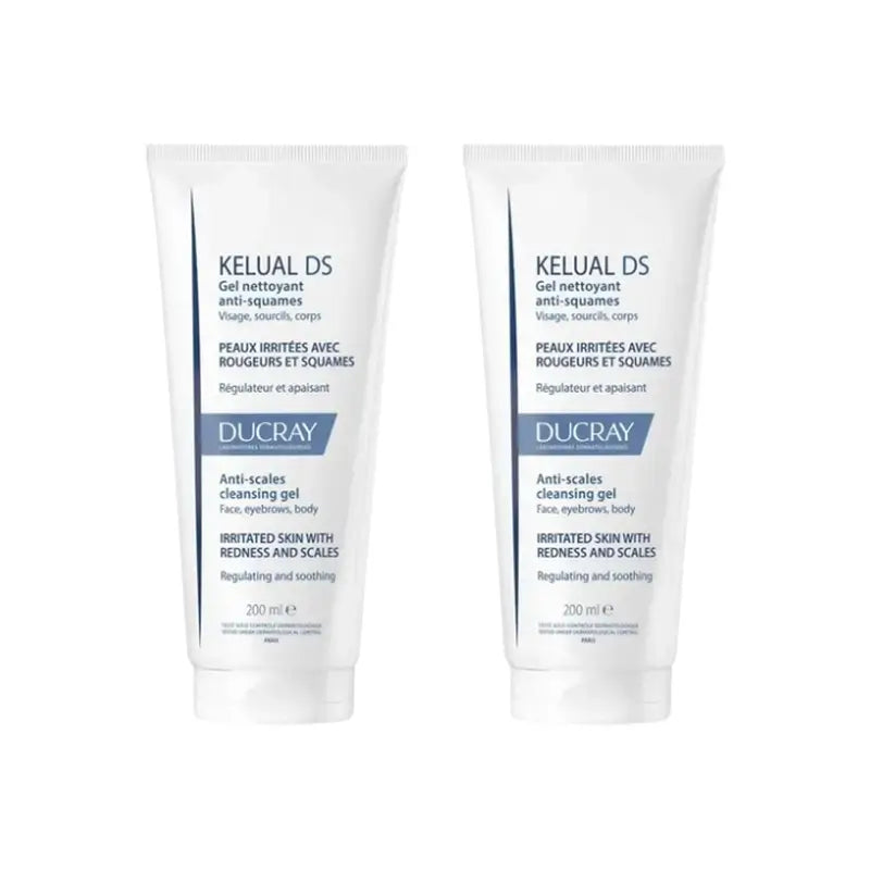 Ducray Kelual Ds Gel nettoyant pour le visage, 2X200 Ml