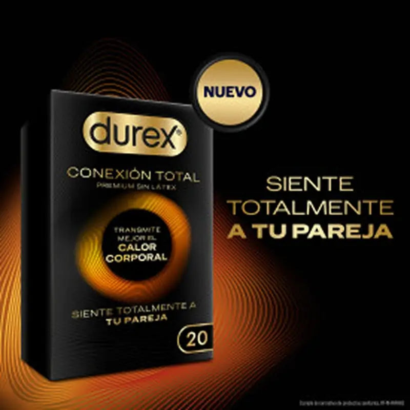 Durex Total Connection Ultra Thin Plus Latex Free Condom Body Feel Technology, 20 préservatifs