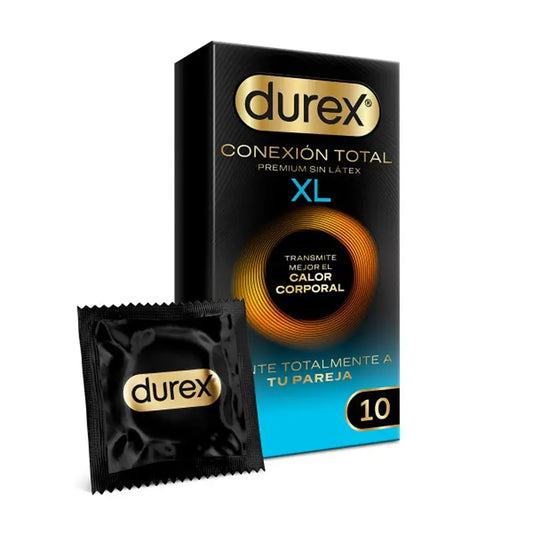 Durex Total Connection XL Ultra Thin Plus Préservatifs sans latex Body Feel Technology, 10 Préservatifs