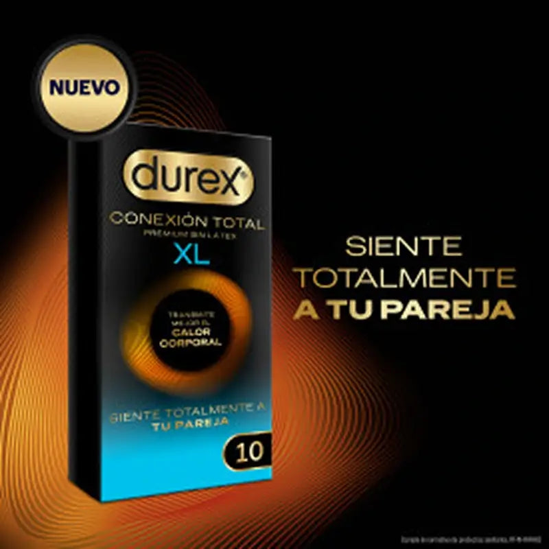 Durex Total Connection XL Ultra Thin Plus Préservatifs sans latex Body Feel Technology, 10 Préservatifs