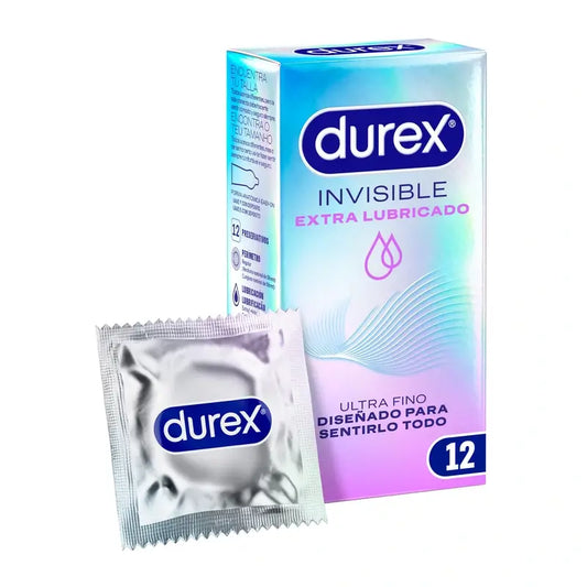Durex Invisible Condoms Extra Lubrifiés 12 unités