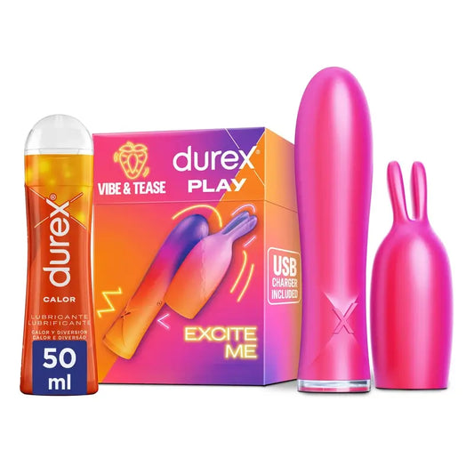 Durex Pack Vibrating Bunny 2 In 1, Vibe & Tease + Warming Lube, 50 Ml