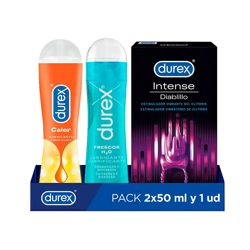 Durex Pack Hot Effect Lubricant + Cool Effect Lubricant + Diablillo Vibrating Ring