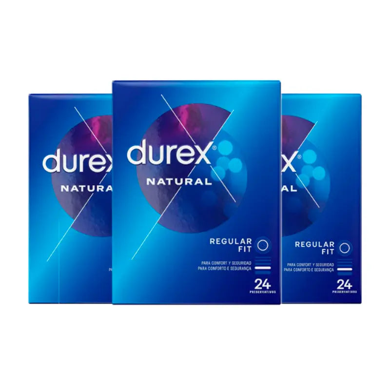 Préservatifs Durex Natural Plus, paquet de 3 x 24 unités
