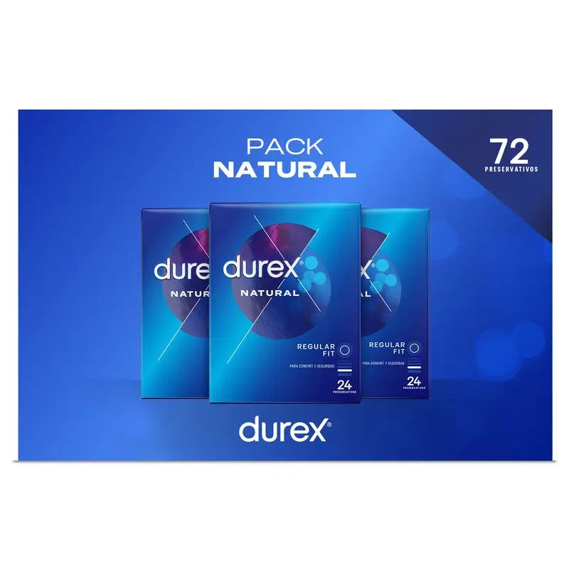 Préservatifs Durex Natural Plus, paquet de 3 x 24 unités