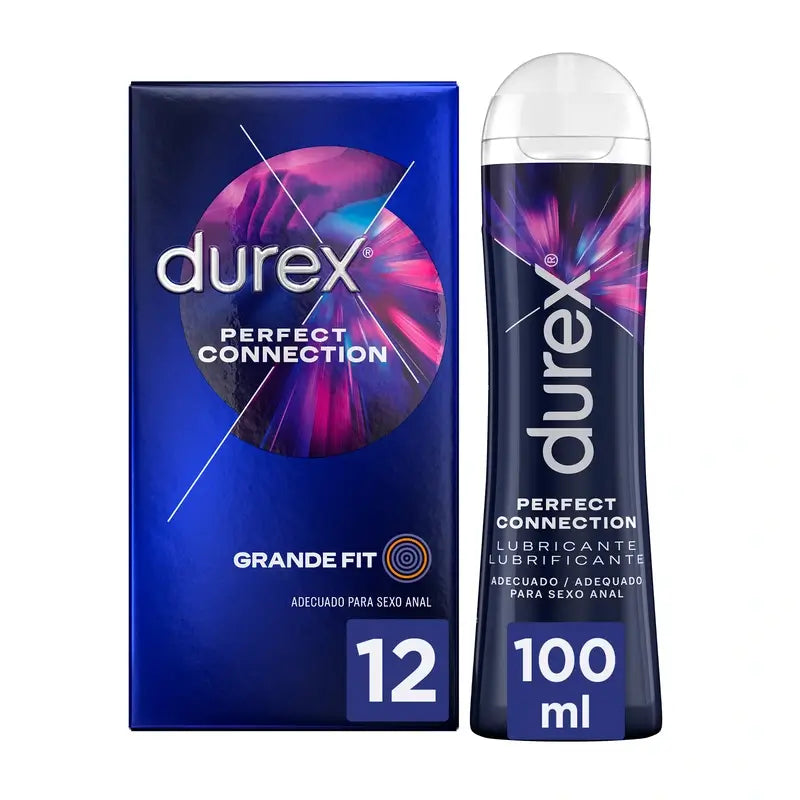 Durex Perfect Connection Paquet de 12 préservatifs + Lubrifiant 100 ml