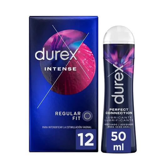 Durex Intense 12 Préservatifs + Lubrifiant Perfect Connection 50 ml