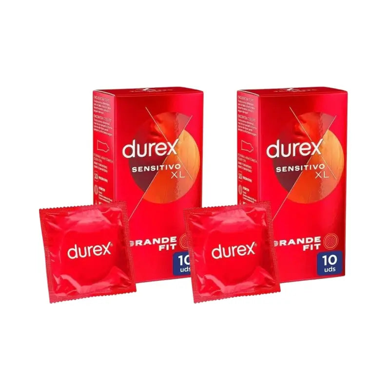 Durex Soft Sensitive Préservatifs pour une sensibilité accrue Taille Xl 10 Paquet de 2