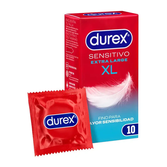 Durex Soft Sensitive Préservatifs pour une sensibilité accrue Taille Xl 10 unités