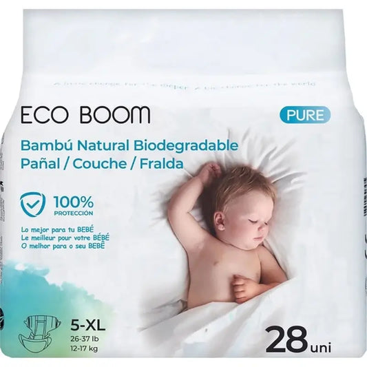 Couche en bambou Eco Boom Pure Xl 5, 28 pcs.