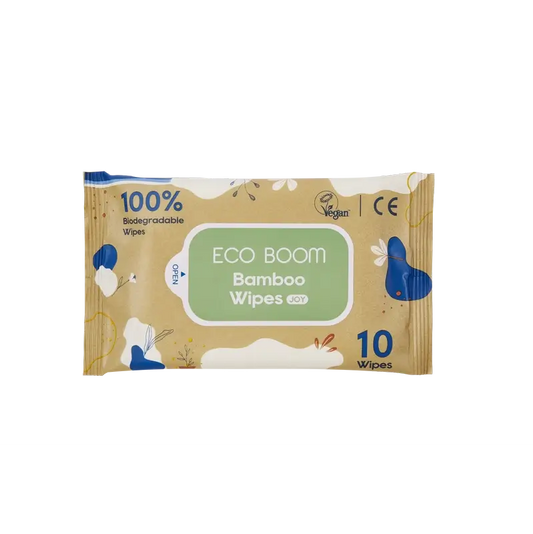 Eco Boom 100% Natural Bamboo Wipes Pack, 10 pcs.