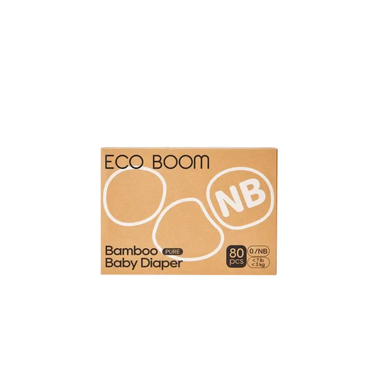 ECO BOOM PURE 100% natural bamboo nappies - Size 0/NB (1-3 kg) - 80 pcs.