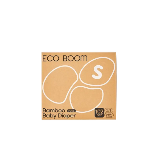 ECO BOOM PURE 100% natural bamboo nappies - Size 2/S (3-8 kg) - 102 pcs.