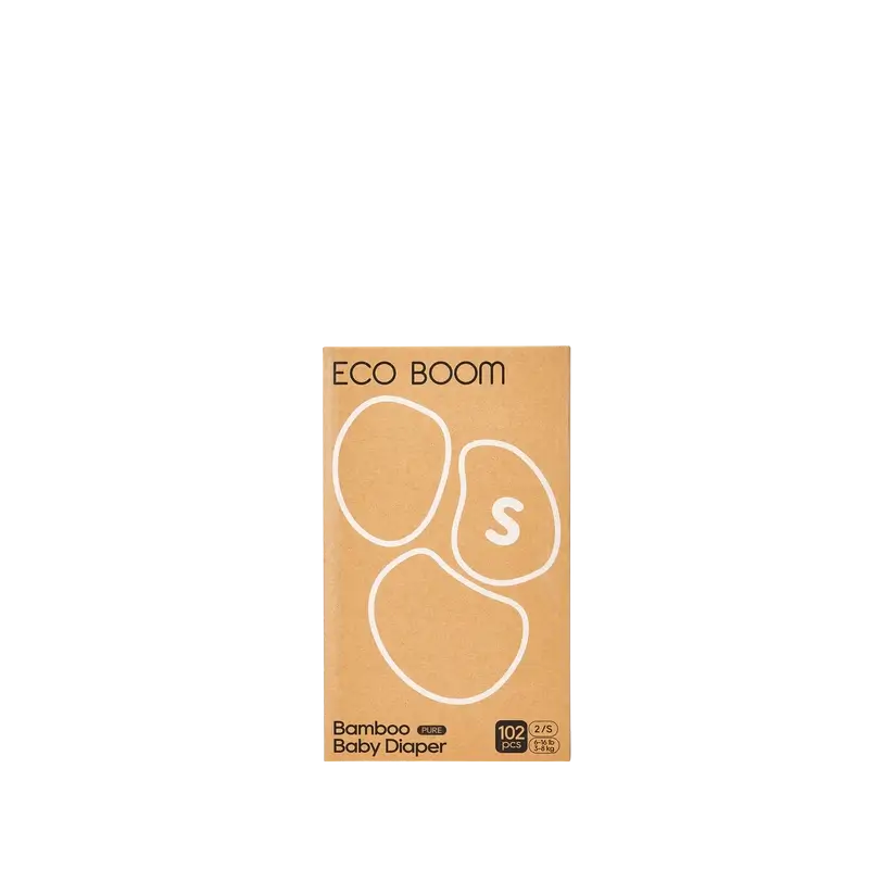 Couches ECO BOOM PURE 100% naturelles en bambou - Taille 2/S (3-8 kg) - 102 pcs.