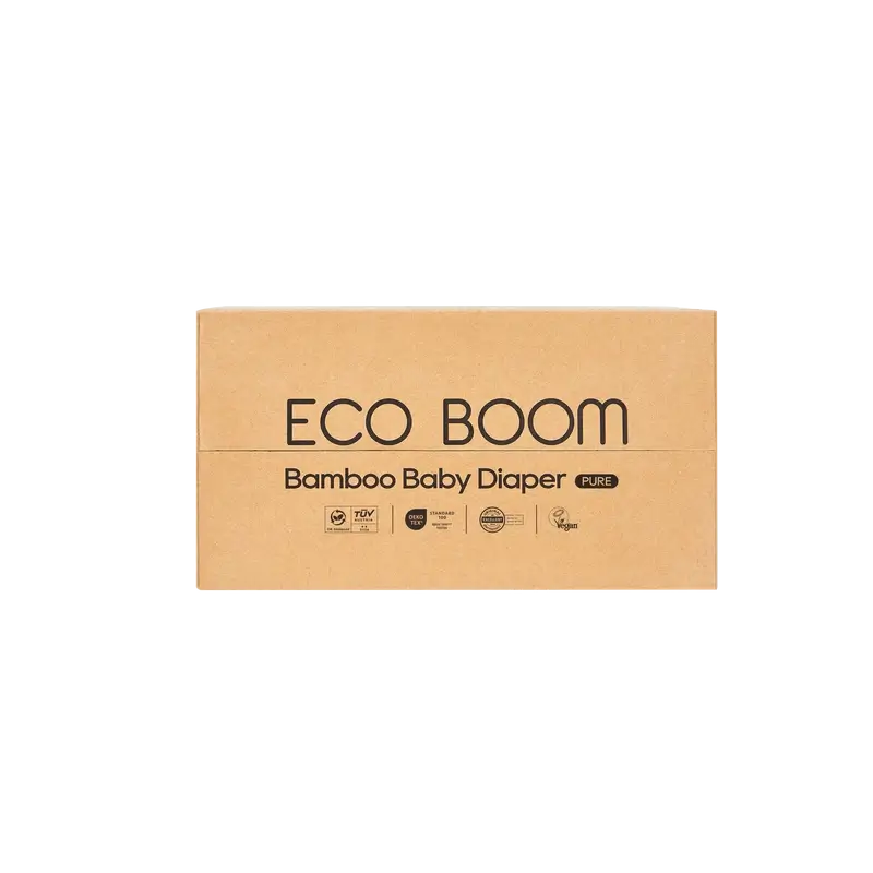 Couches ECO BOOM PURE 100% naturelles en bambou - Taille 2/S (3-8 kg) - 102 pcs.