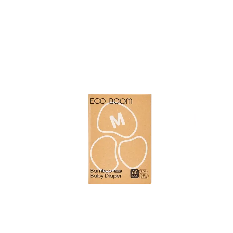 Couches ECO BOOM PURE 100% naturelles en bambou - Taille 3/M (6-10 kg) - 68 pcs.