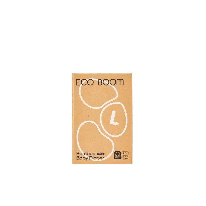 Couches ECO BOOM PURE 100% naturelles en bambou - Taille 4/L (9-14 kg) - 60 pcs.