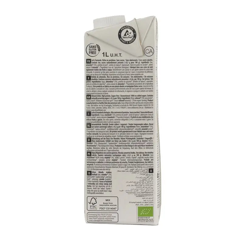 Ecomil Amande Nature Protéine, 1 litre