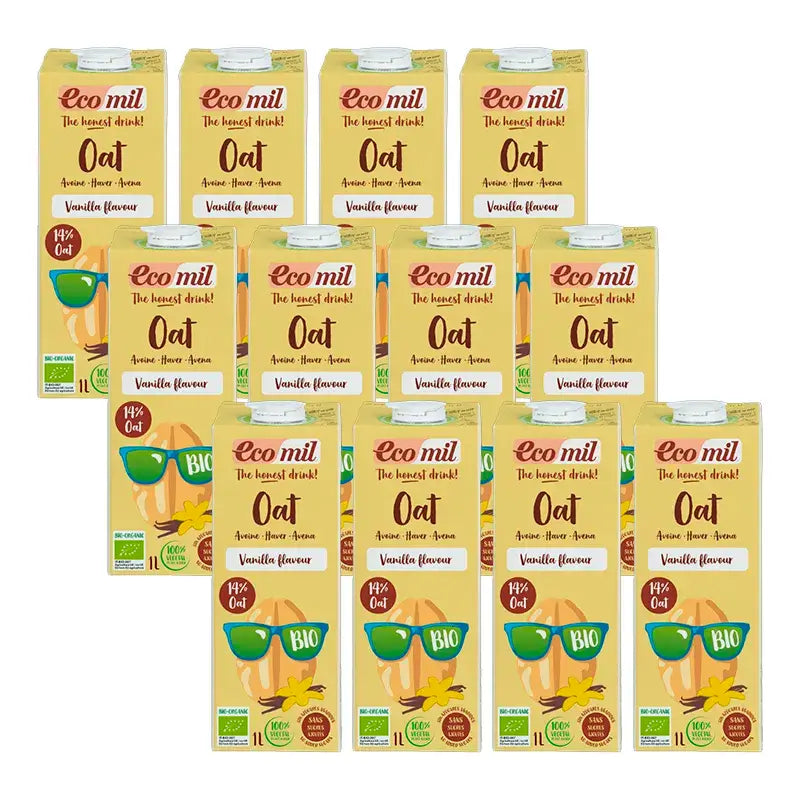 Ecomil Veggie Drink Vanilla Flavour Bio Tetrabrik, Pack 12 x 1 litre