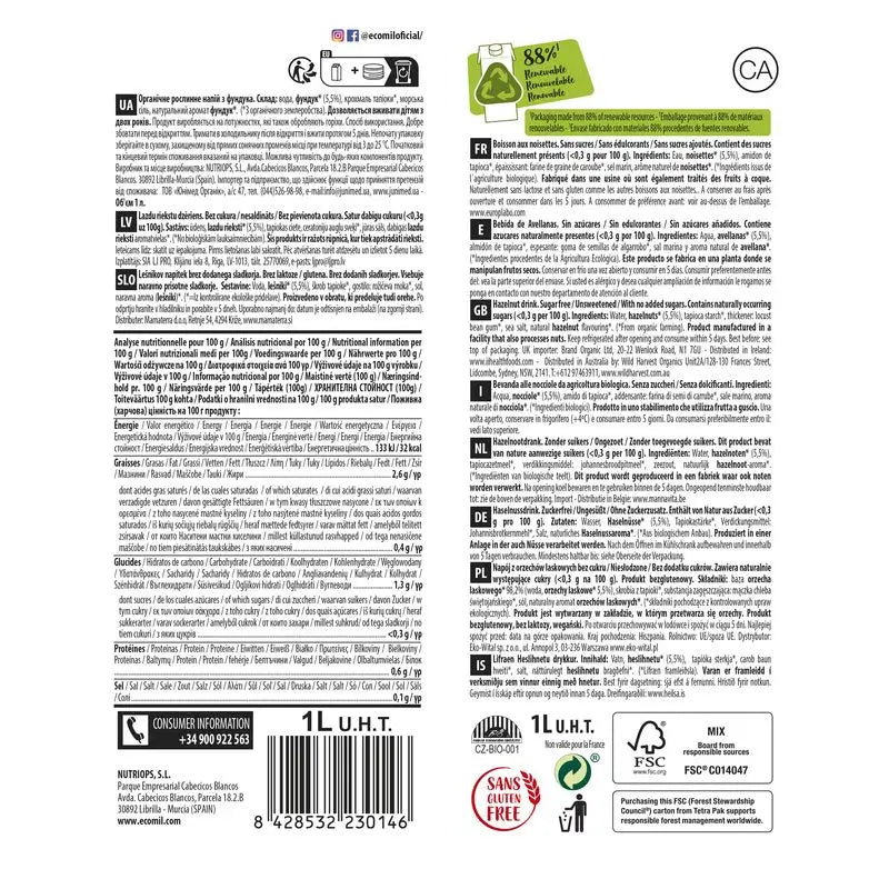 Ecomil Noisette Nature, 1 l