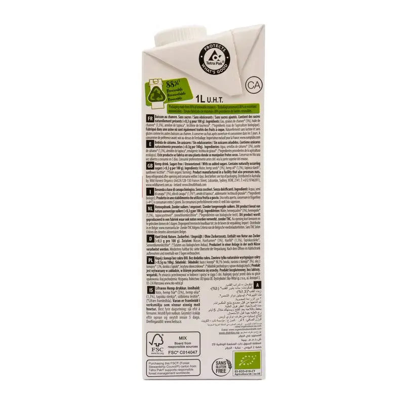Ecomil Chanvre Nature (sans sucre), 1 l
