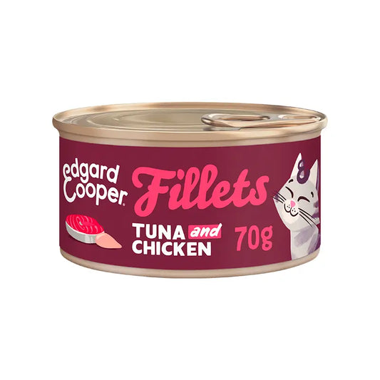 Edgard & Cooper Wet Cat Food 24x70g Grain-Free Tuna Fillets (Filets de thon sans céréales)